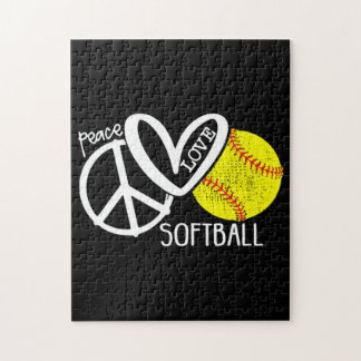 Peace Kärlek Softball Vector HIMLAR Pussel