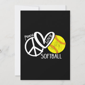 Peace Kärlek Softball Vector HIMLAR Tack Kort