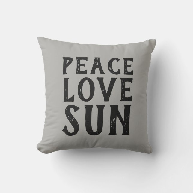 PEACE KÄRLEK SOL typografi | Kudde (Framsida)