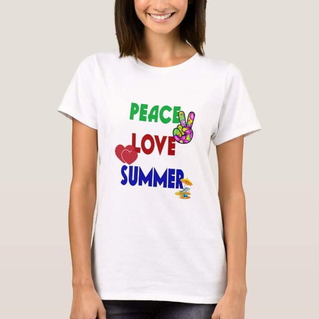 Peace Kärlek-sommaren T Shirt (Framsida)