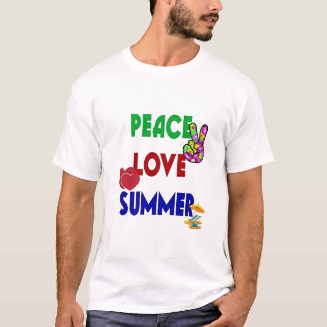 Peace Kärlek-sommaren T Shirt (Framsida)