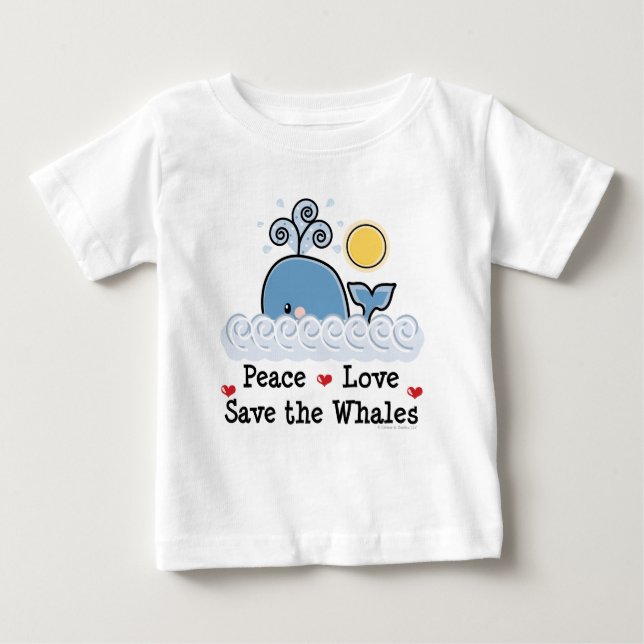 Peace Kärlek Spara Whales Infant Långärmad Tee (Framsida)