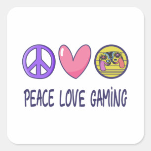 Peace Kärlek-spel Fyrkantigt Klistermärke
