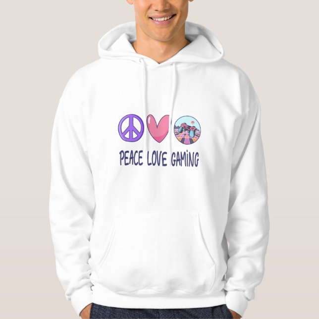 Peace Kärlek-spel Hoodie (Framsida)