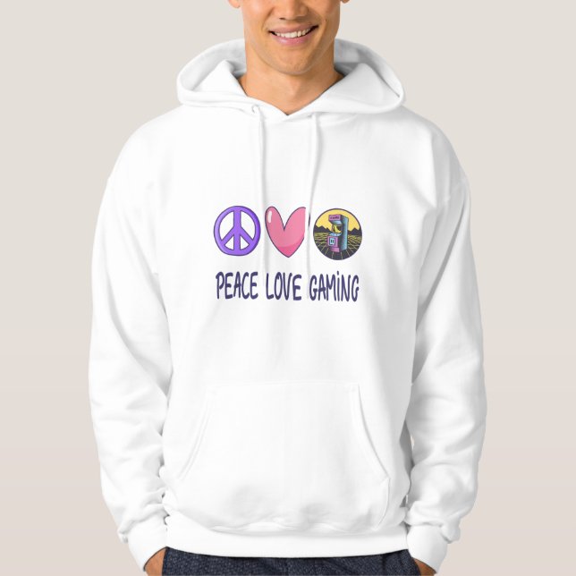 Peace Kärlek-spel Hoodie (Framsida)