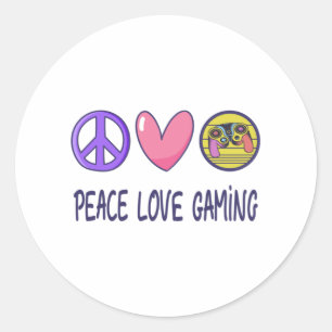 Peace Kärlek-spel Runt Klistermärke