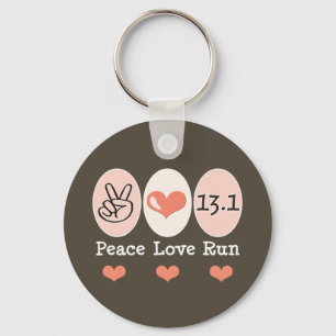 Peace Kärlek Springa 13.1 HalvmaratonNyckelring Nyckelring