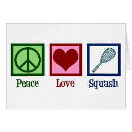 Peace Kärlek Squash Racquet Sports Card Hälsningskort