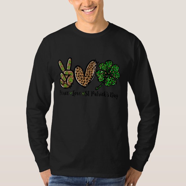 Peace Kärlek St Patrick S Day Lucky C Boys Girls K T Shirt (Framsida)