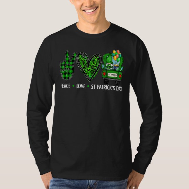 Peace Kärlek St patricks day Irish Lucky C Shamroc T Shirt (Framsida)
