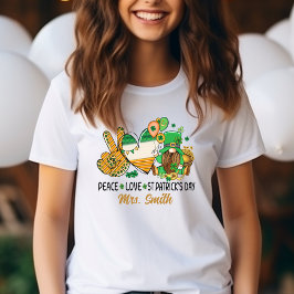 ✌️ Peace, Kärlek, St. Patrick's Day! Personlig Tee