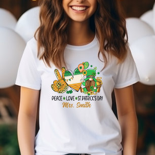 ✌️ Peace, Kärlek, St. Patrick's Day! Personlig Tee