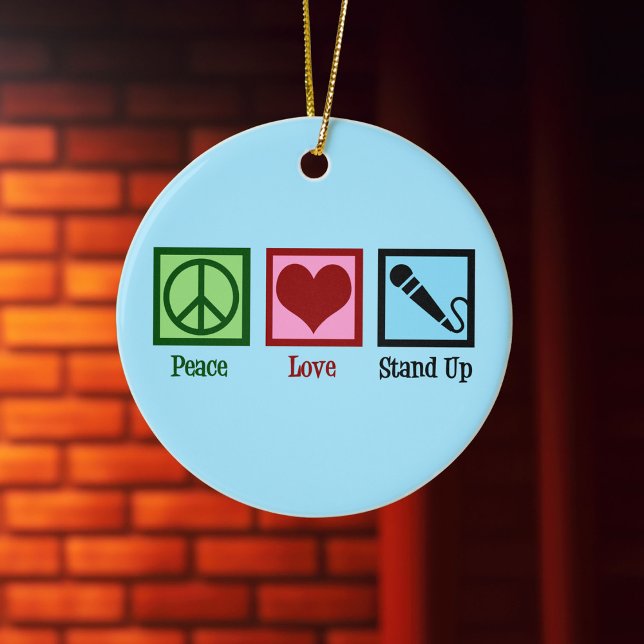 Peace Kärlek står upp Comedy Julgransprydnad Keramik (Skapare uppladdad)