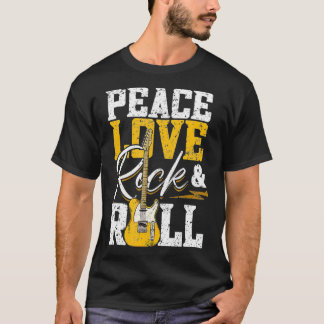 Peace Kärlek Sten & Roll Electronic Sten Guitar  T Shirt