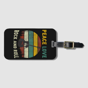 Peace Kärlek & Sten & Roll Guitar Player Guitarist Bagagebricka