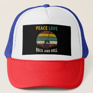 Peace Kärlek & Sten & Roll Guitar Player Guitarist Keps