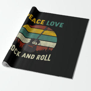 Peace Kärlek & Sten & Roll Guitar Player Guitarist Presentpapper