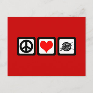 Peace kärlek sticka vykort