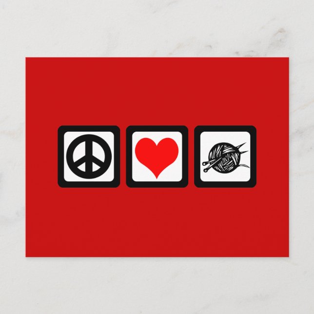 Peace kärlek sticka vykort (Framsida)