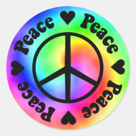Peace & Kärlek Sticker Runt Klistermärke