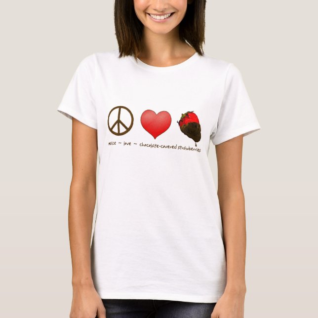 Peace Kärlek Strawbär T-shirt (Framsida)
