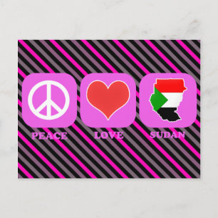 Peace Kärlek Sudan Vykort