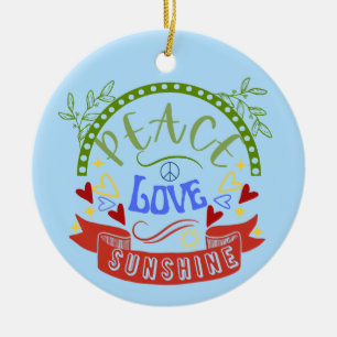 Peace Kärlek Sunshine Ornament