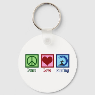 Peace Kärlek Surfing Nyckelring