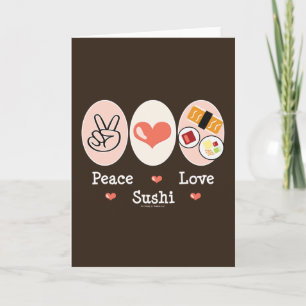 Peace Kärlek Sushi-gratulationskort Kort