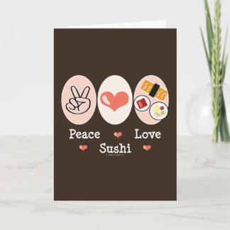 Peace Kärlek Sushi-gratulationskort Kort