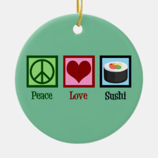 Peace Kärlek Sushi Julgransprydnad Keramik