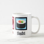 Peace Kärlek Sushi Kaffemugg<br><div class="desc">Peace Kärlek Sushi. En söt sushi älskare-gåva till en japansk fläkt som tycker om att äta råfisk.</div>