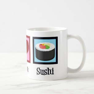 Peace Kärlek Sushi Kaffemugg