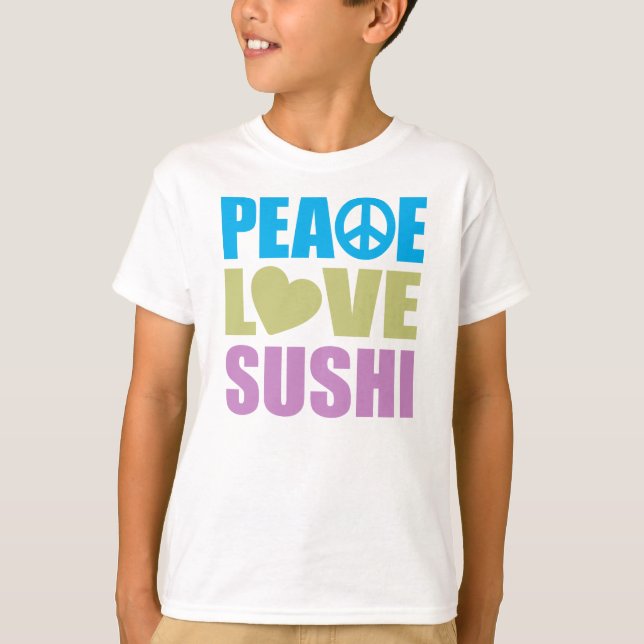 Peace Kärlek Sushi Tee Shirt (Framsida)