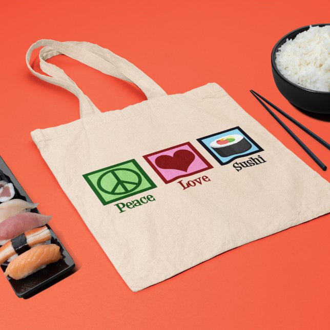 Peace Kärlek Sushi Tygkasse (Skapare uppladdad)