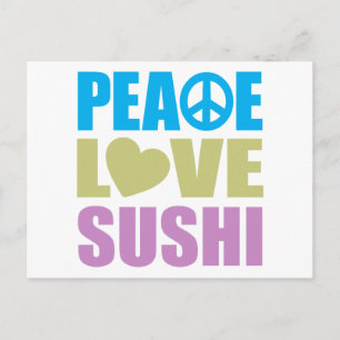 Peace Kärlek Sushi Vykort