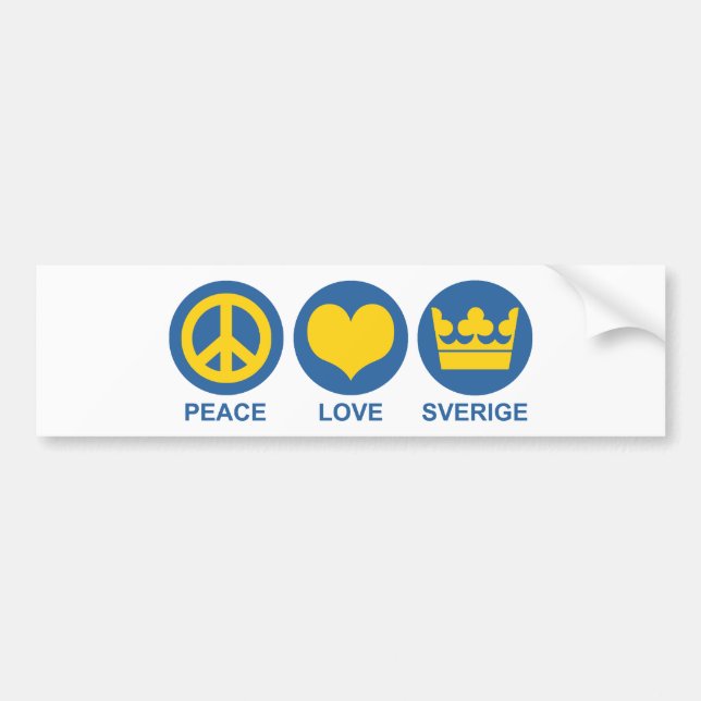 Peace Kärlek Sverige Bildekal (Framsidan)