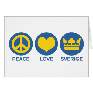 Peace Kärlek Sverige Hälsningskort
