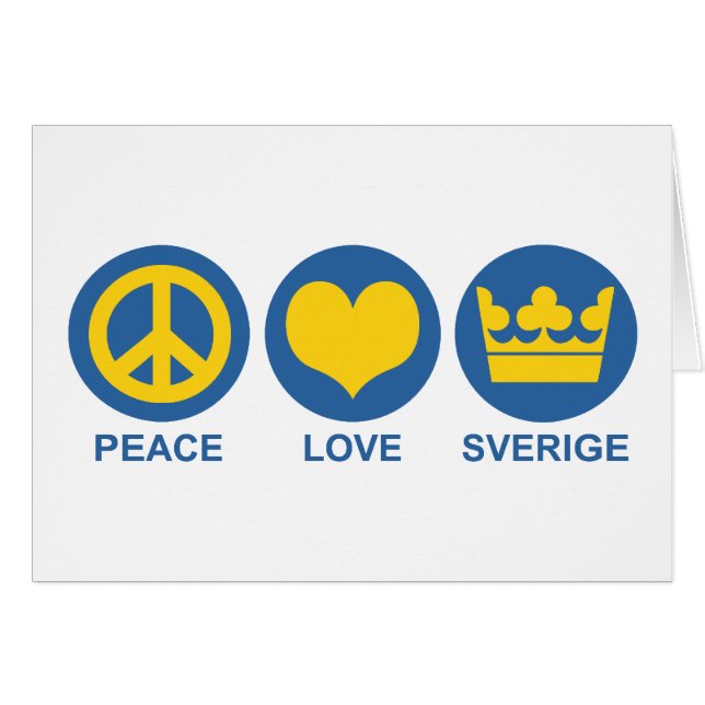 Peace Kärlek Sverige Hälsningskort (Framsidan Horizontal)