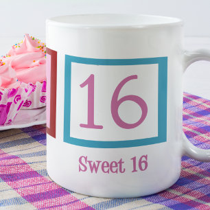 Peace Kärlek Sweet 16 Cute 16:e födelsedagen Kaffemugg