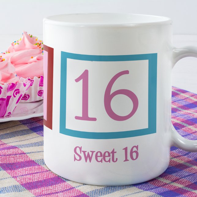Peace Kärlek Sweet 16 Cute 16:e födelsedagen Kaffemugg (Skapare uppladdad)