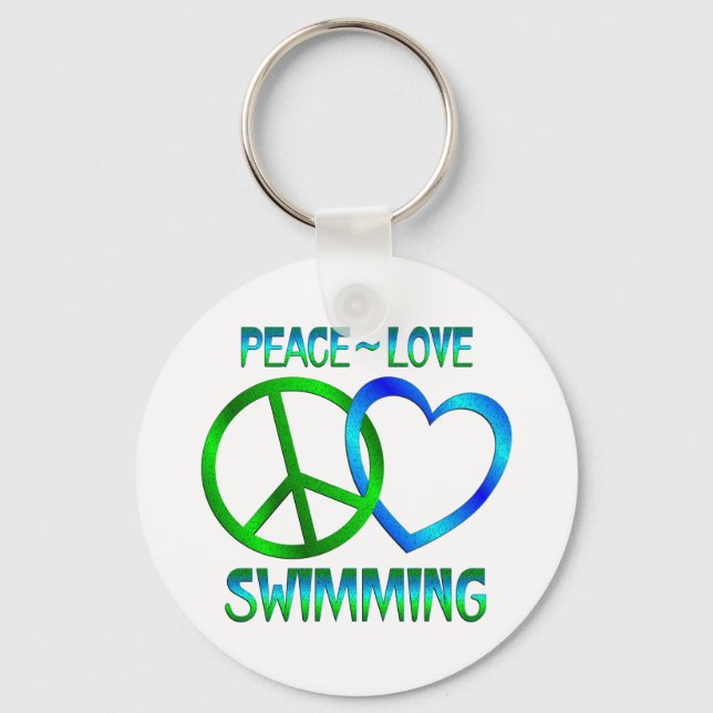 Peace Kärlek SWIMMING Nyckelring (Framsida)