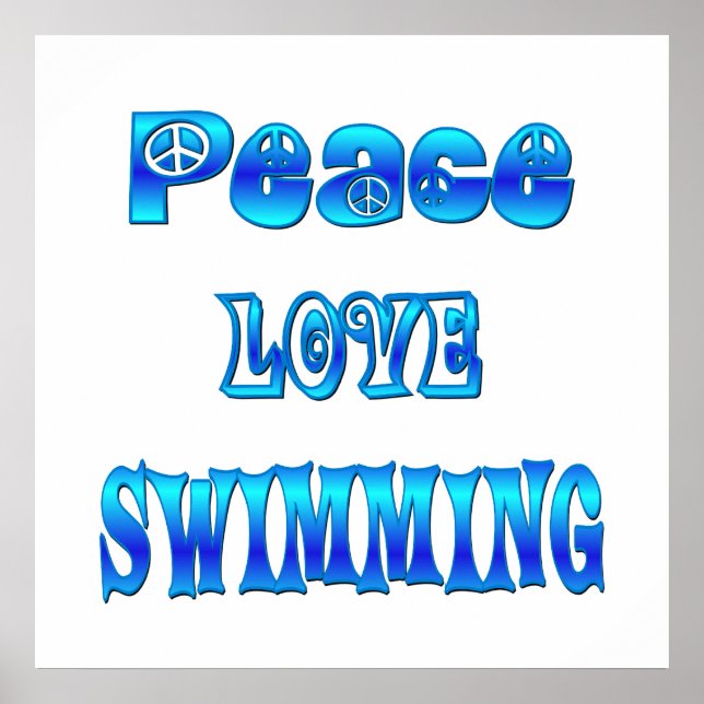 Peace Kärlek Swimming Poster (Framsidan)