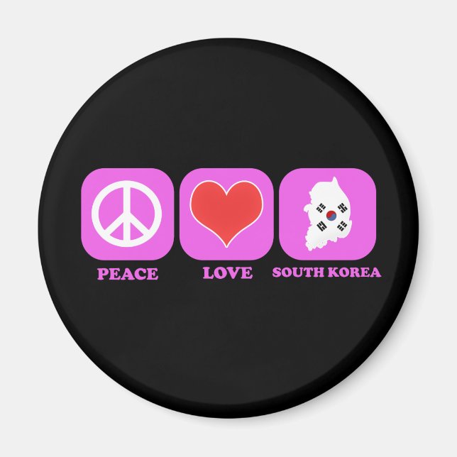 Peace Kärlek Sydkorea Magnet (Framsidan)