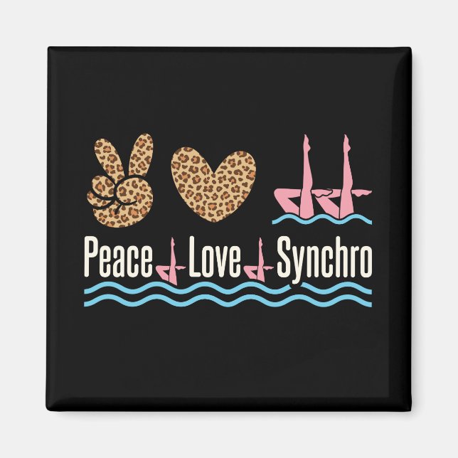 Peace Kärlek Synchro Synchronized Swimming Magnet (Framsidan)