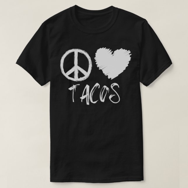 Peace Kärlek Tacos Pullover T Shirt (Design framsida)