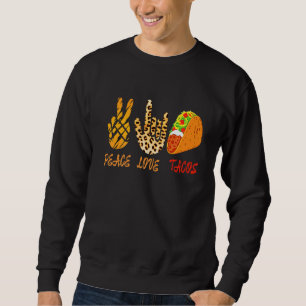 Peace Kärlek Tacos-Sjungor och Taco Lång Ärmad Tröja