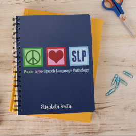 Peace Kärlek Tal Language Pathology SLP Anpassning Anteckningsbok