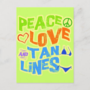 Peace Kärlek Tan Linjer Vykort