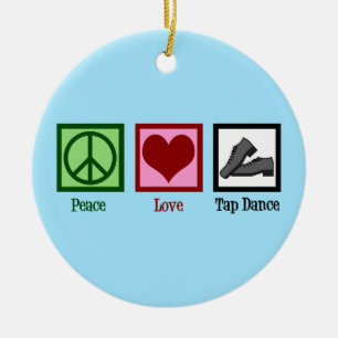 Peace Kärlek Tap Dancing Jul Julgransprydnad Keramik